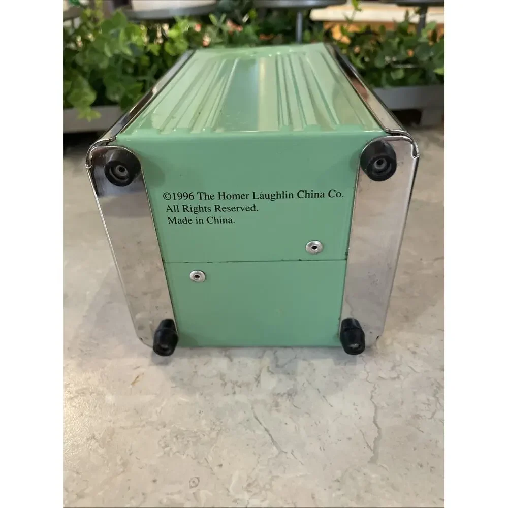 1996 Homer Laughlin Fiestaware Retro Napkin Dispenser Sea Mist Green Diner Style